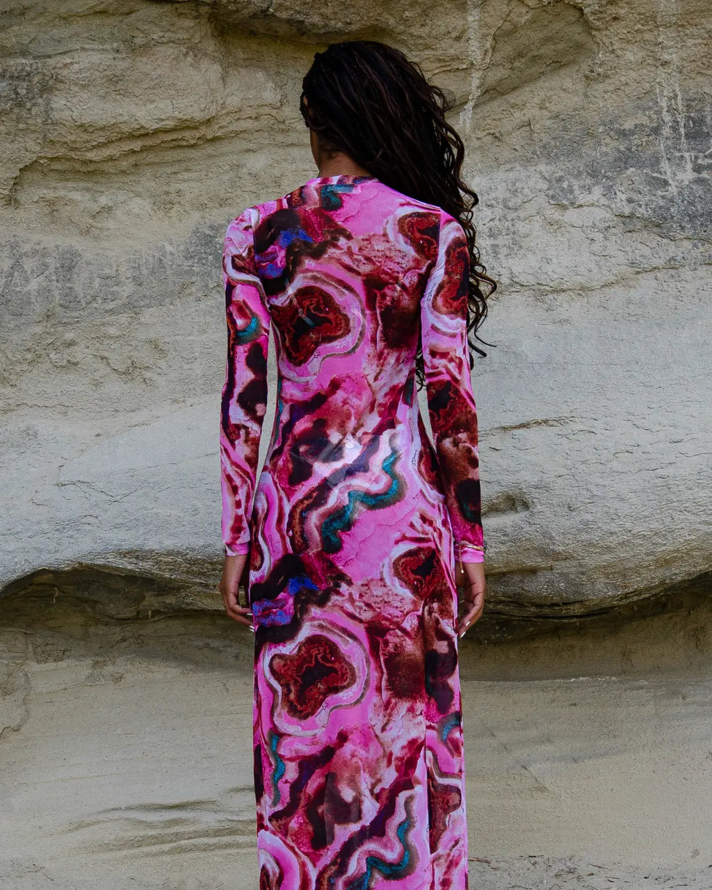 Vestido Longo de Tule Mirage - Rosa Mineral