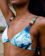 Biquíni Cortininha Naturale com Pedras Naturais - Azul Mineral