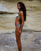 Biquíni Cortininha Naturale com Pedras Naturais - Azul Mineral