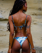 Biquíni Cortininha Naturale com Pedras Naturais - Azul Mineral