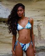 Biquíni Cortininha Naturale com Pedras Naturais - Azul Mineral