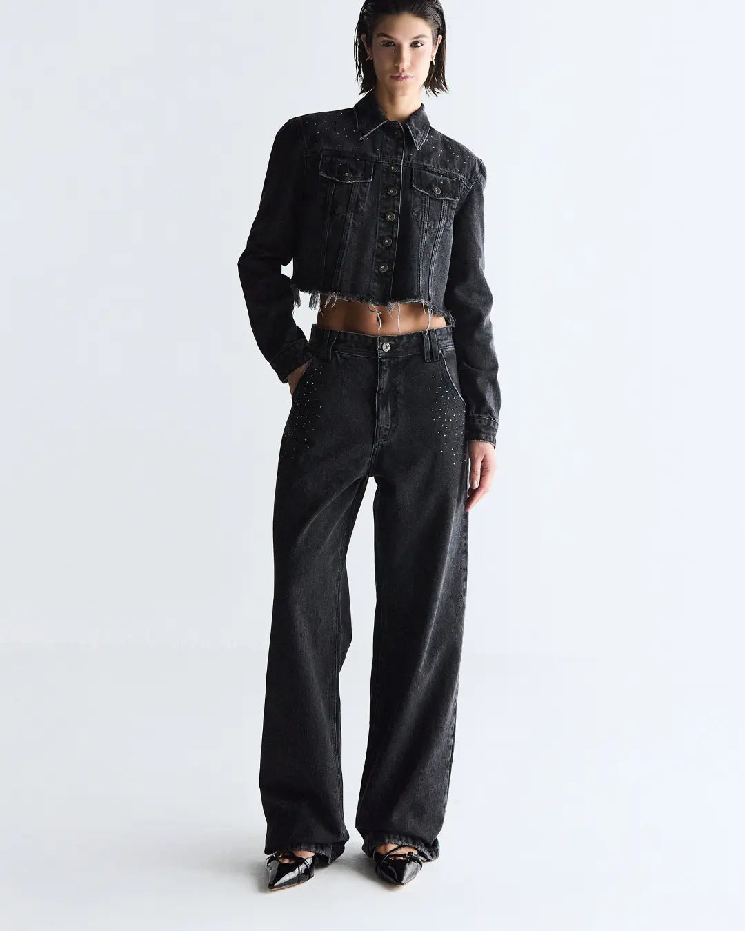 D04JAQ01 - JAQUETA CROPPED SWAROVSKI®