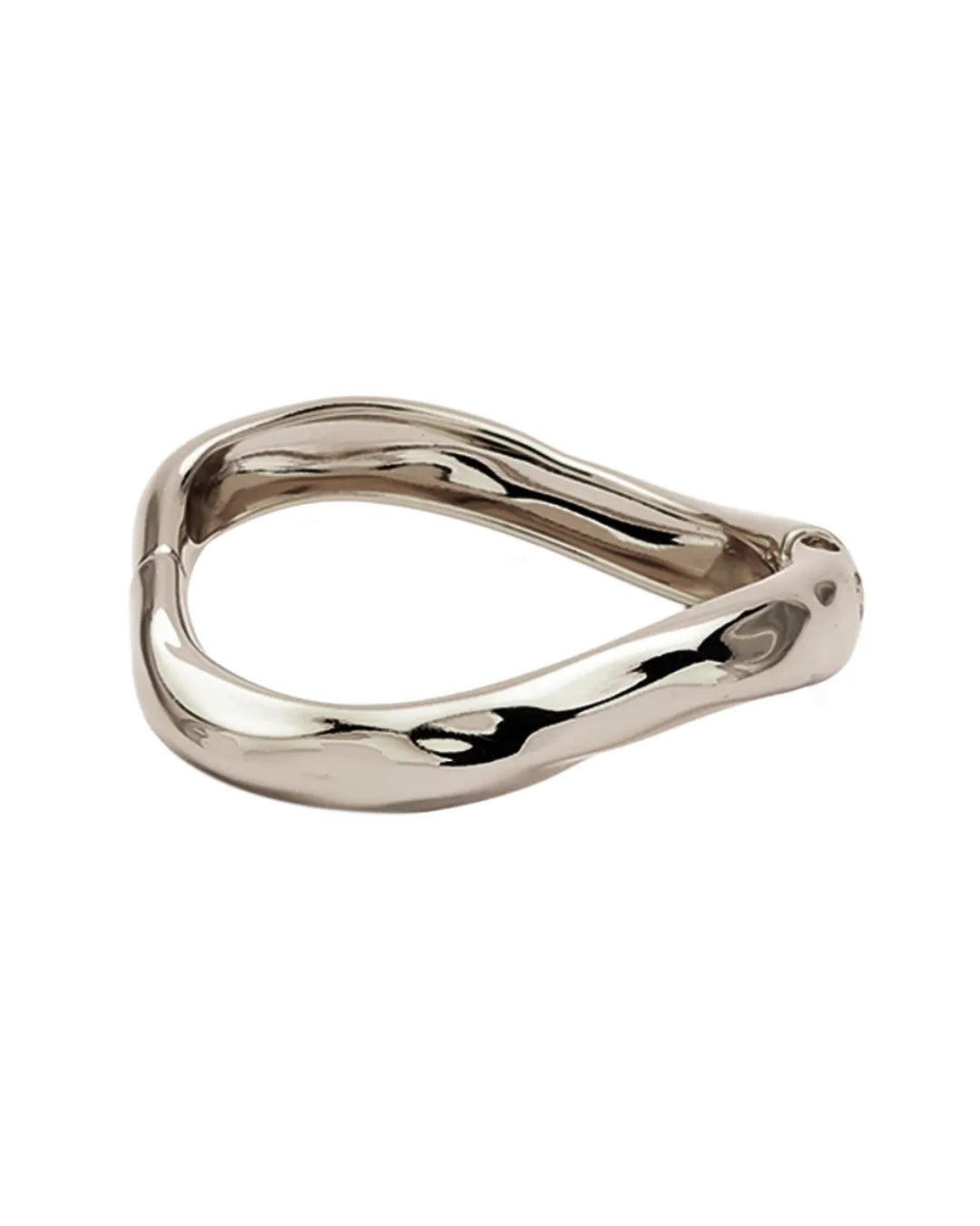 Pulseira dura organica prata