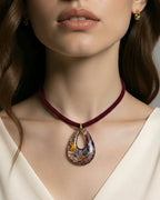 Chocker Veludo Murano Vinho