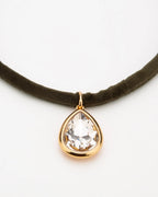 Chocker veludo verde cristal