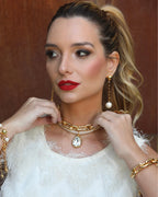 Chocker veludo branco cristal