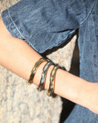 Pulseira dura organica prata