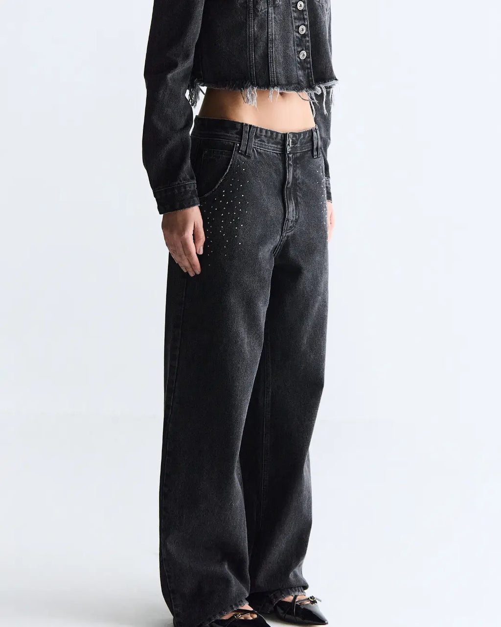 D04CAL02 - CALÇA OVERSIZED SWAROVSKI®