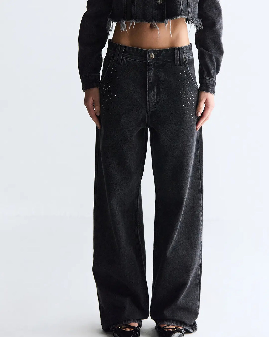 D04CAL02 - CALÇA OVERSIZED SWAROVSKI®