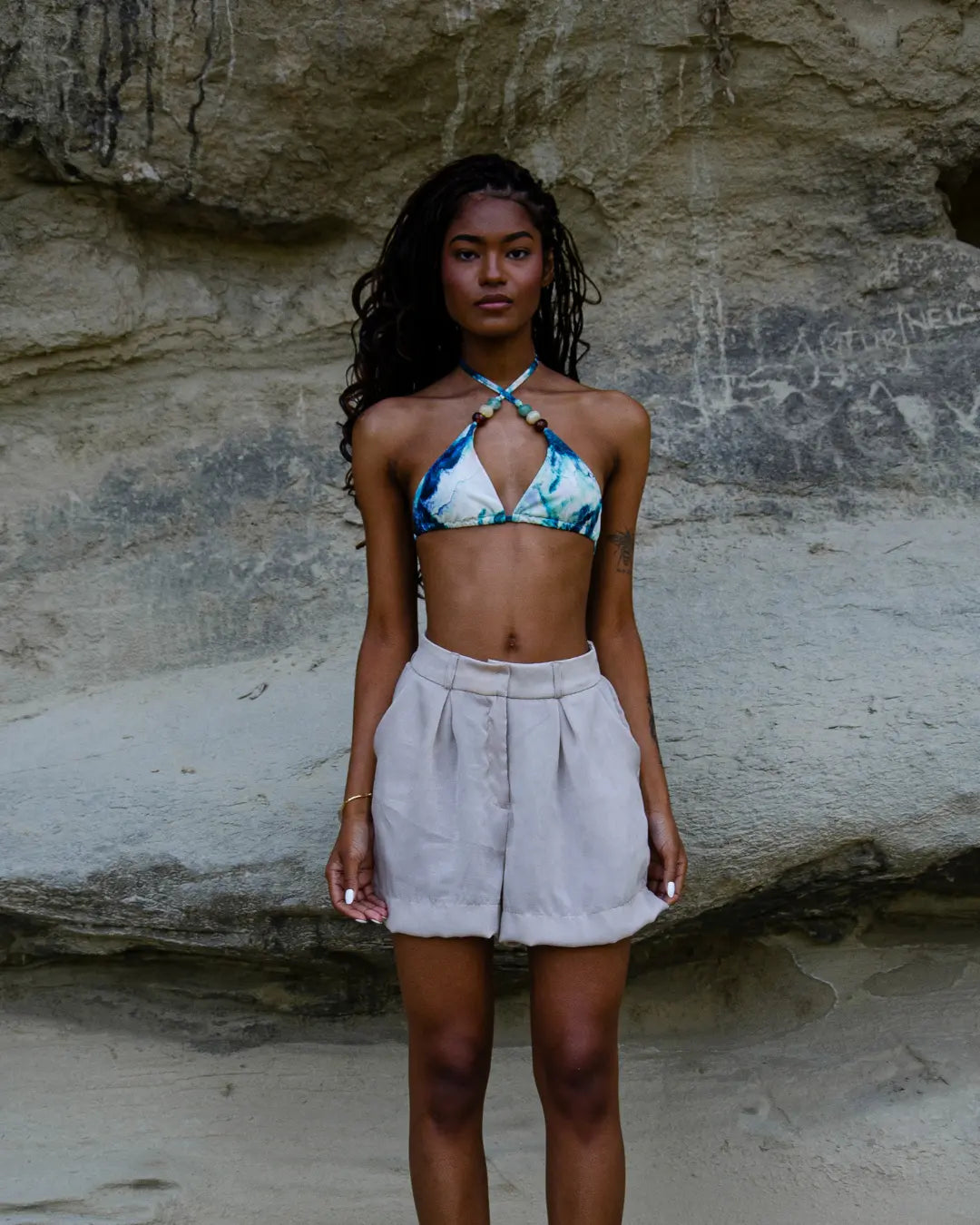 Conjunto Shorts e Camisa em Seda Touch - Champagne