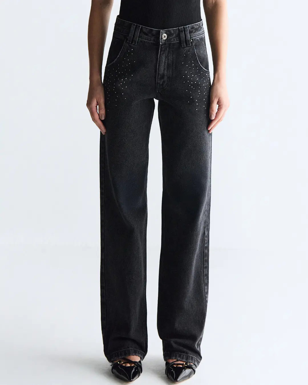 D04CAL01 - CALÇA RETA SWAROVSKI®