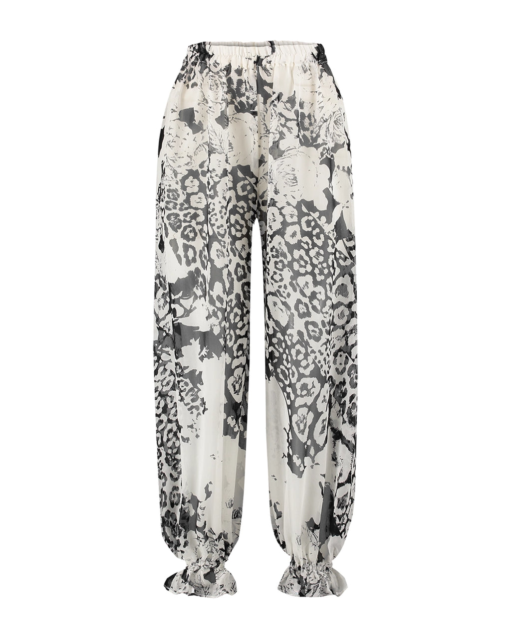 Calça aladim estampada 100% seda