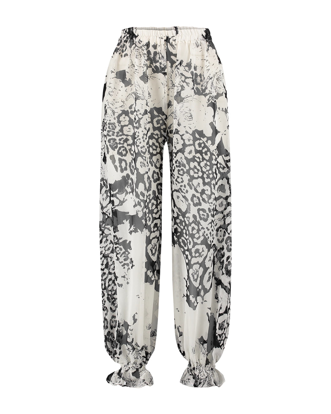 Calça aladim estampada 100% seda