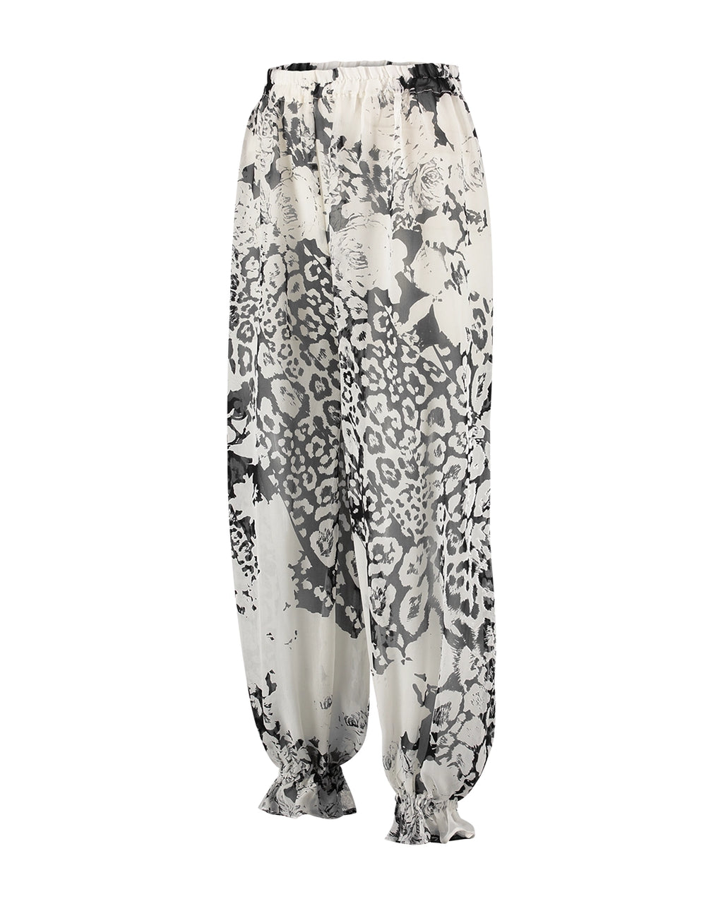 Calça aladim estampada 100% seda