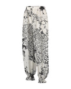 Calça aladim estampada 100% seda