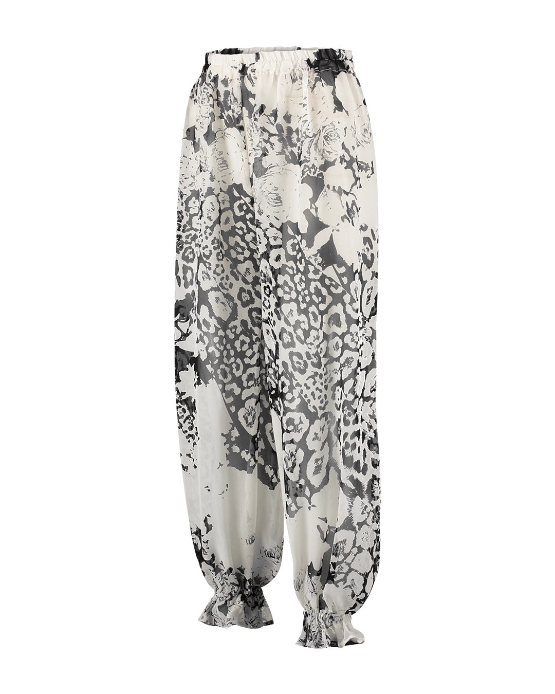 Calça aladim estampada 100% seda