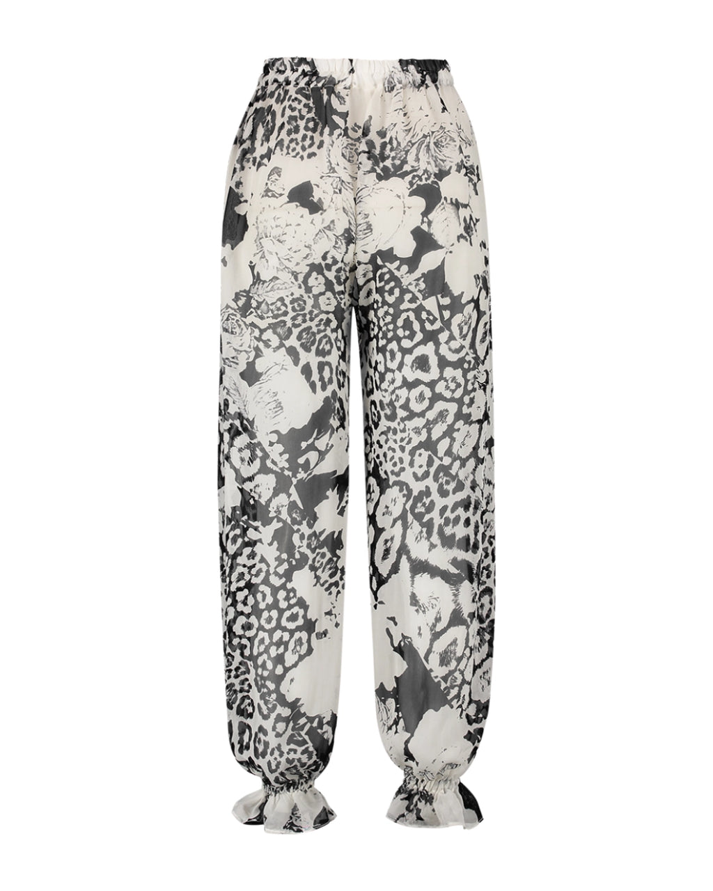 Calça aladim estampada 100% seda