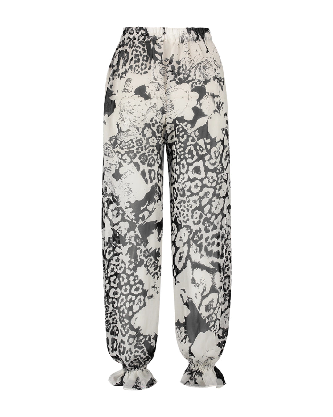 Calça aladim estampada 100% seda