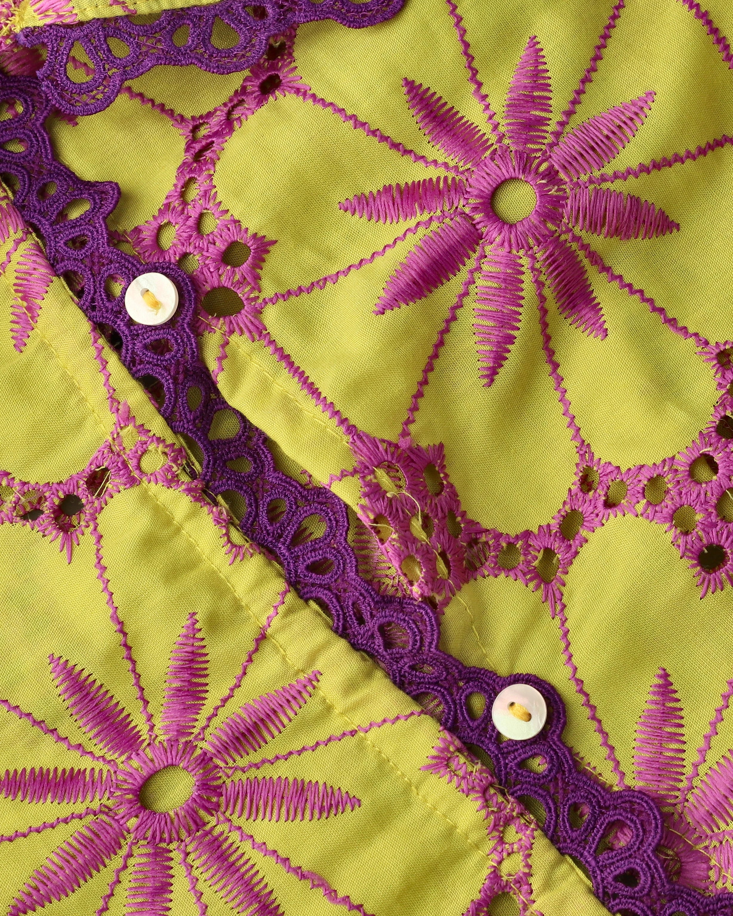 Camisa Maré de Corais Roxo e Amarelo