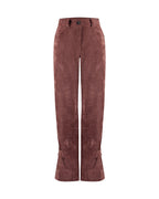 Calça reta veludo cotêle marrom