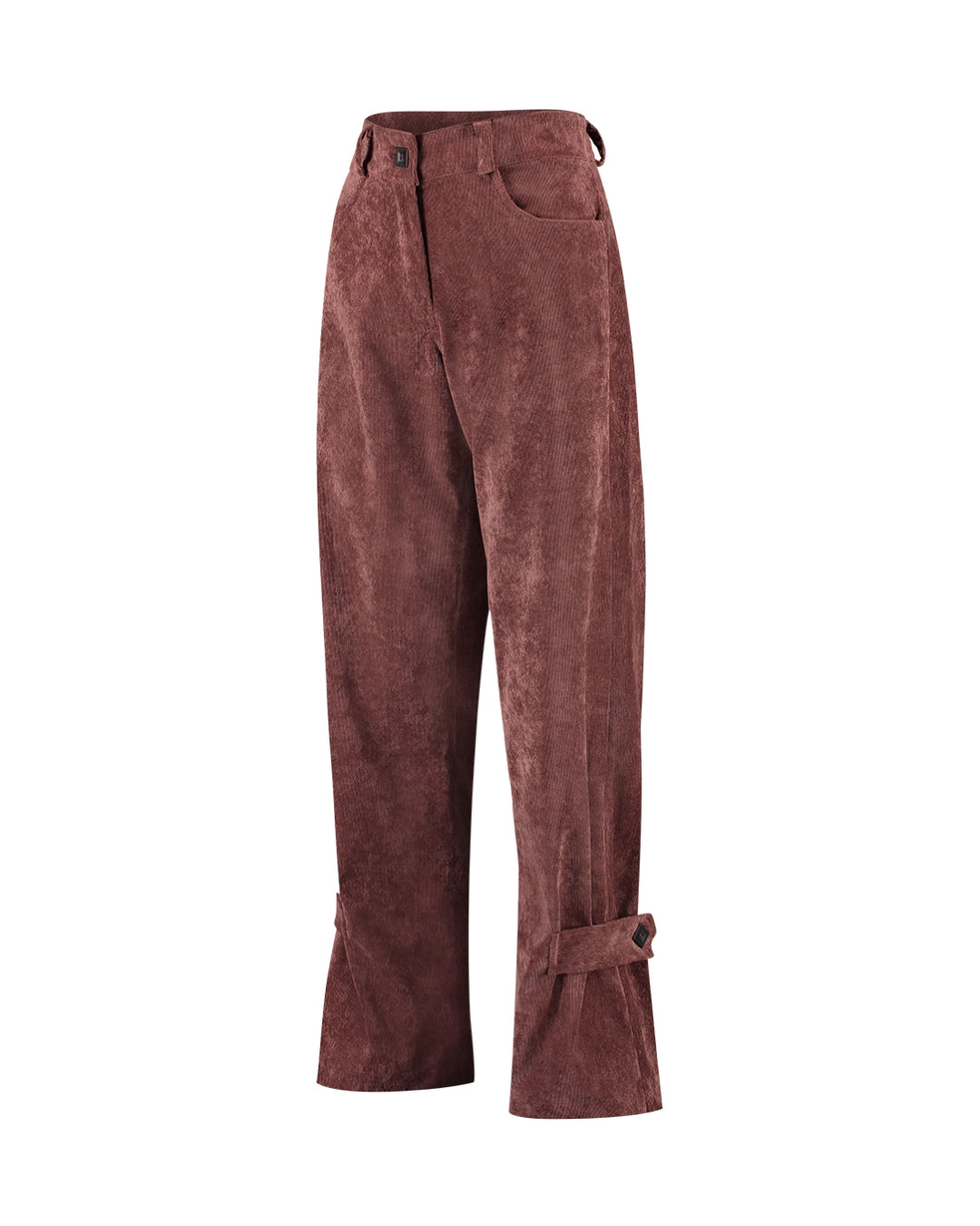 Calça reta veludo cotêle marrom
