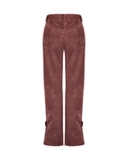Calça reta veludo cotêle marrom