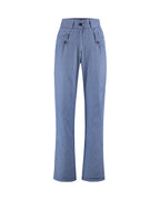 Calça reta azul xadrez