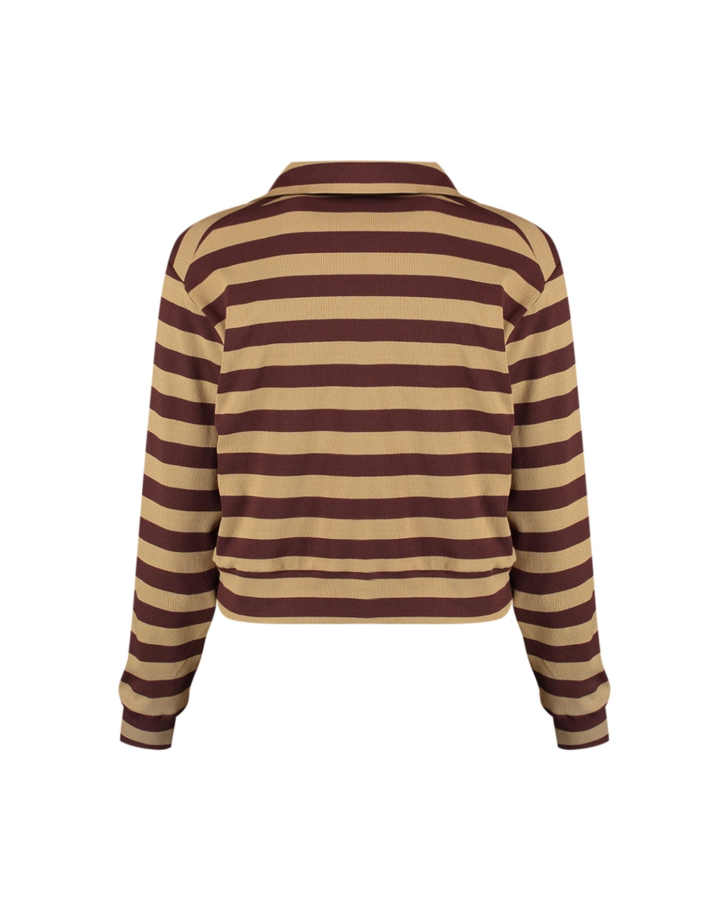 Polo de malha listrada marrom