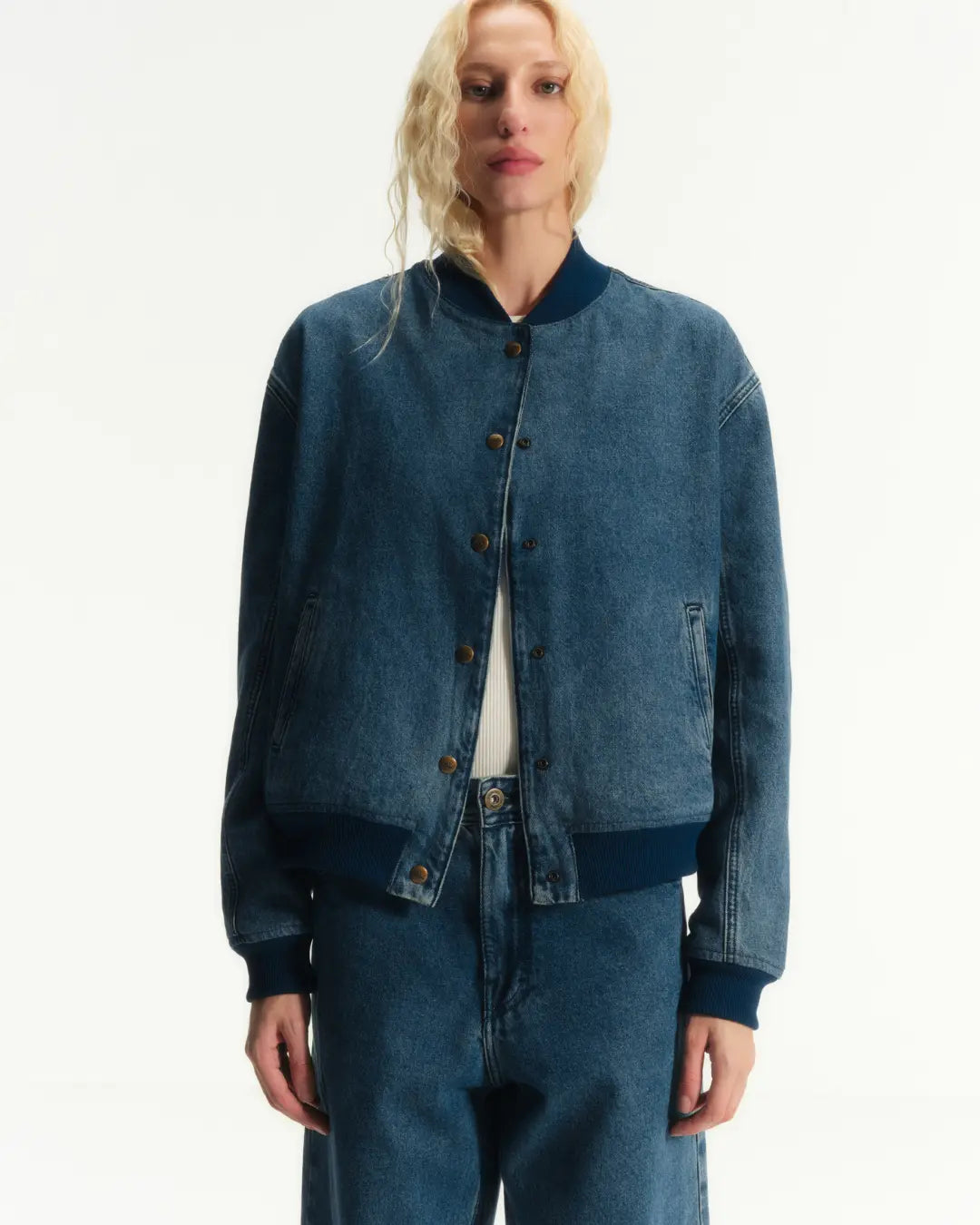 P04JAQ02 - JAQUETA BOMBER BLUE DENIM STONE
