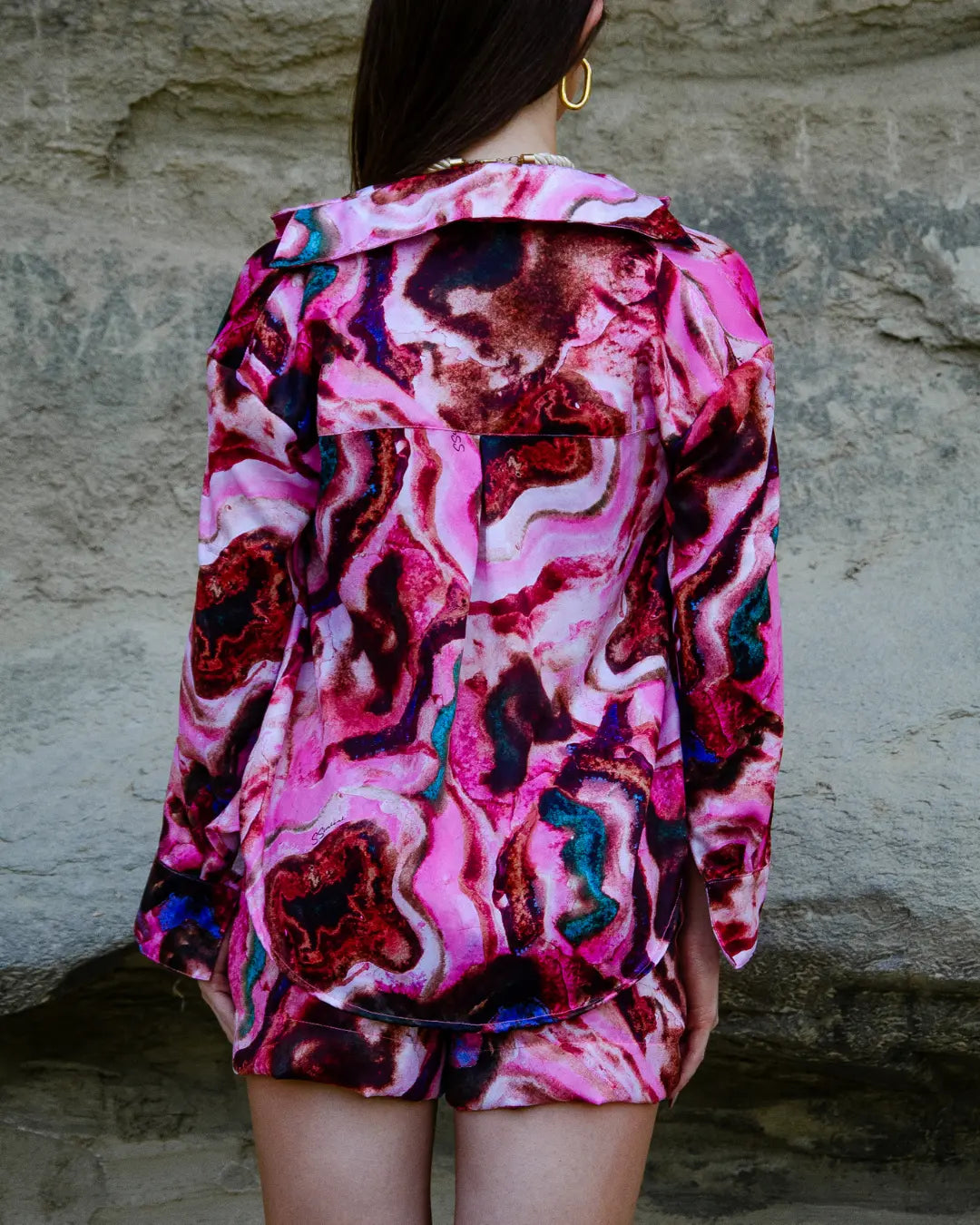 Camisa Sahara em Seda Touch - Rosa Mineral