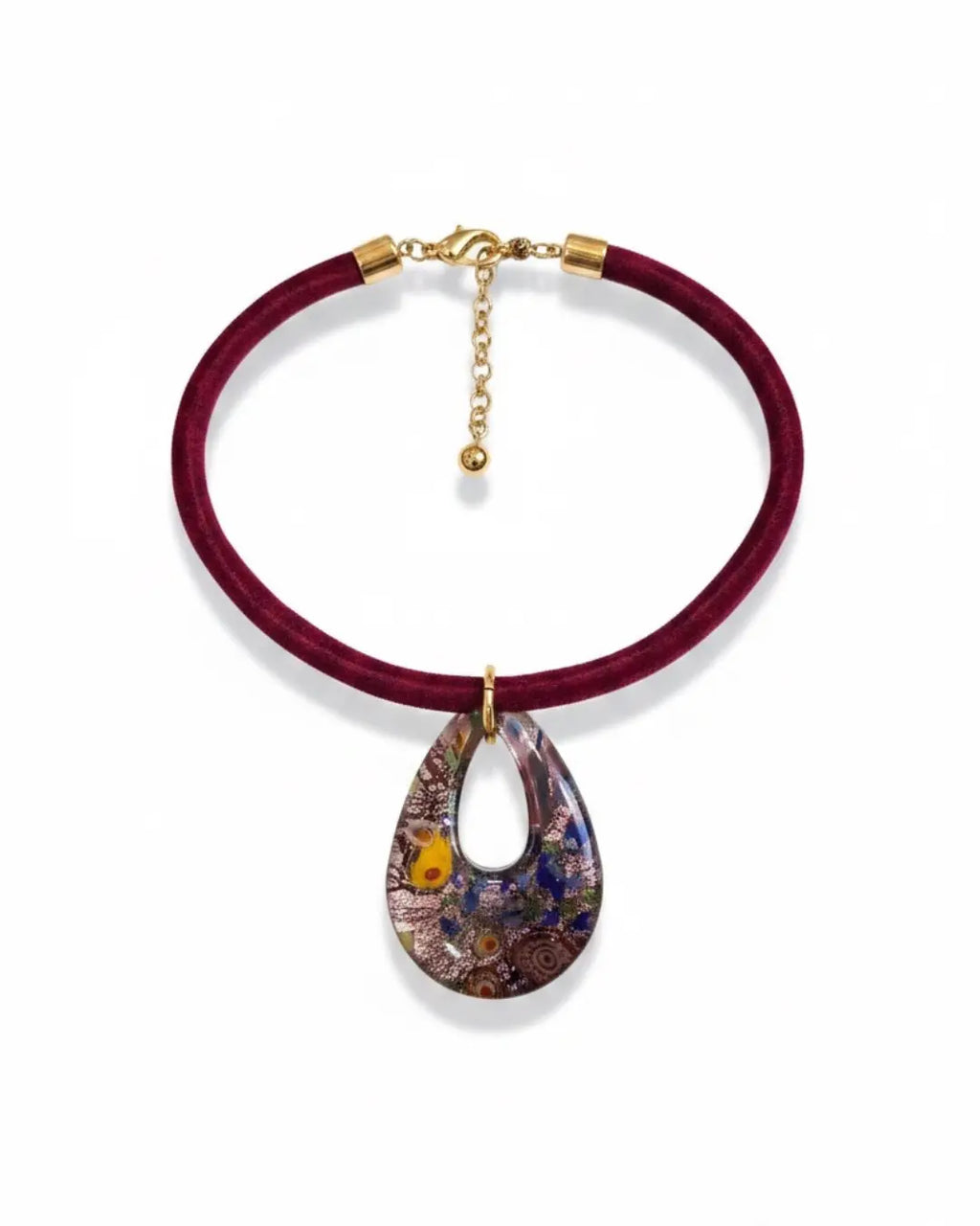 Chocker Veludo Murano Vinho
