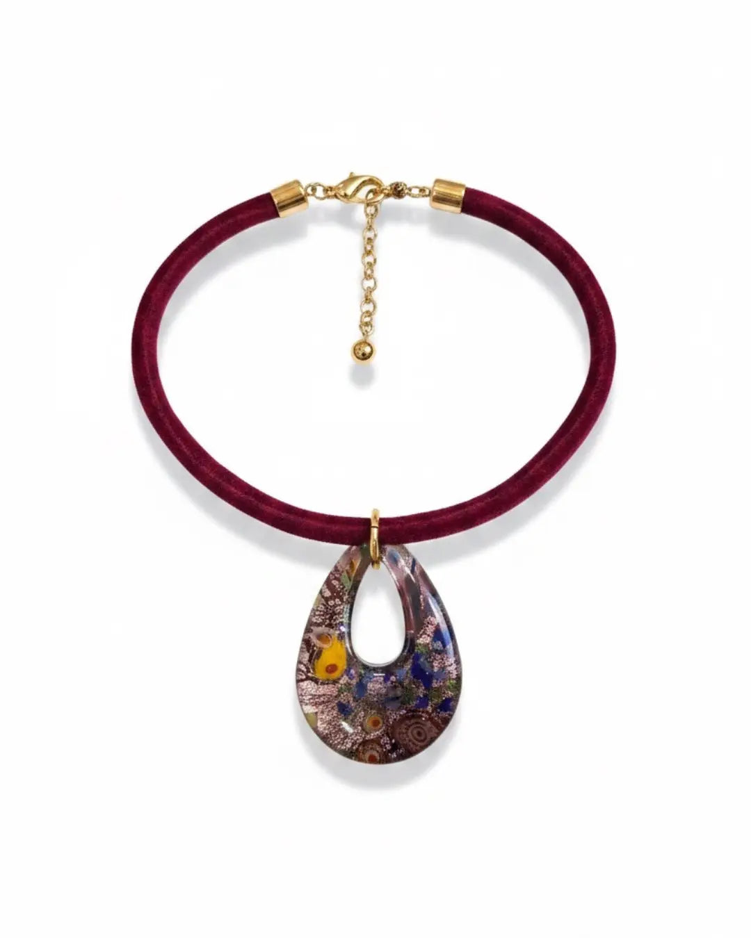 Chocker Veludo Murano Vinho