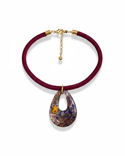 Chocker Veludo Murano Vinho