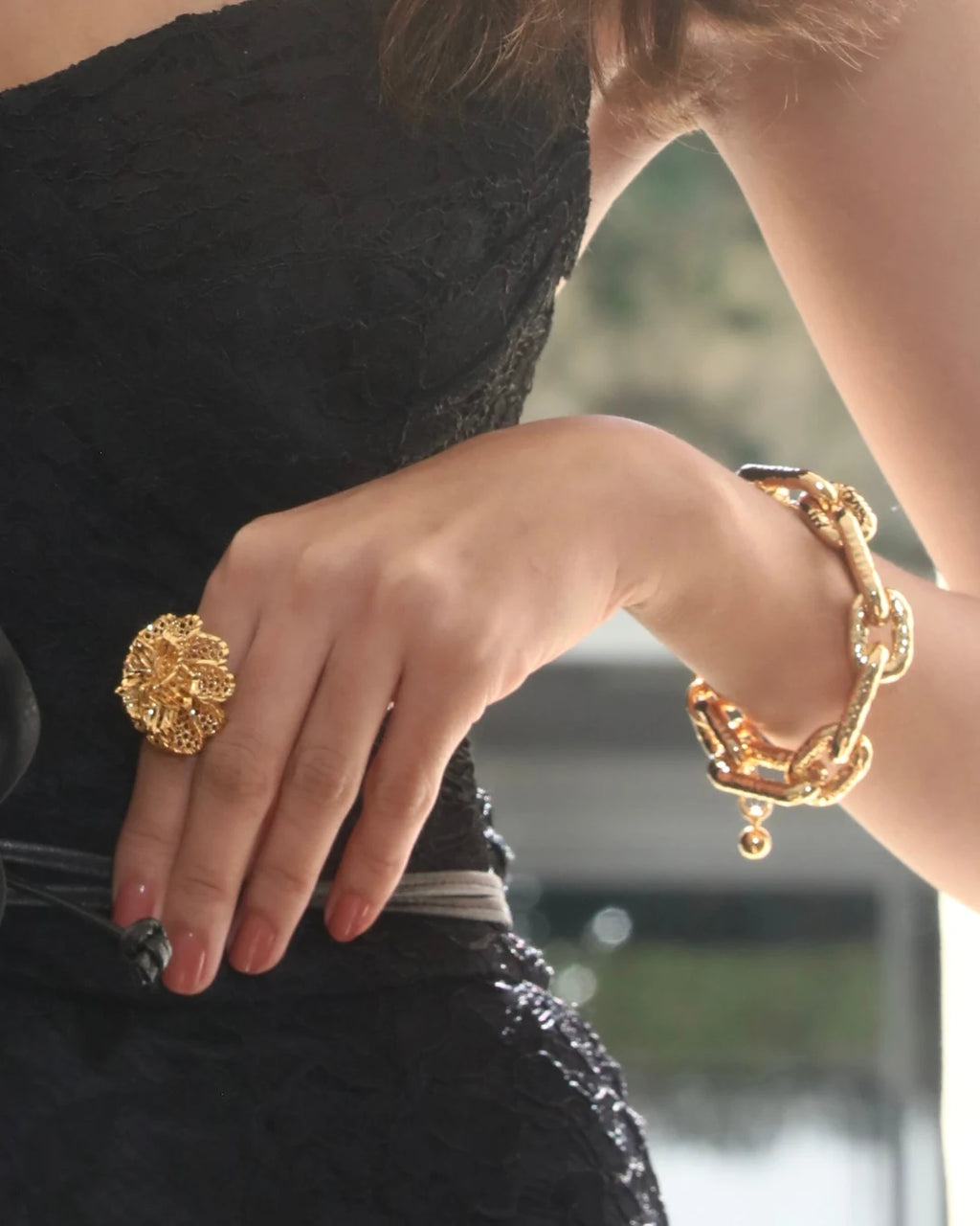 Pulseira elos oval machetada