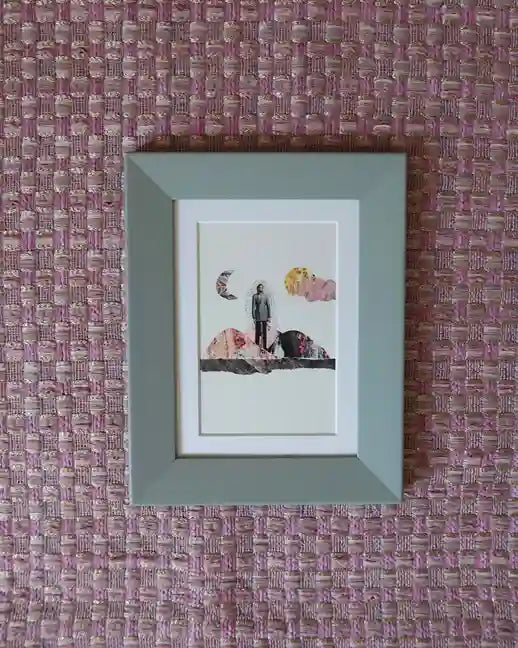 Colagem enquadrada sol - moldura verde