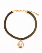 Chocker veludo verde cristal
