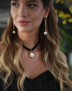Chocker veludo preto cristal