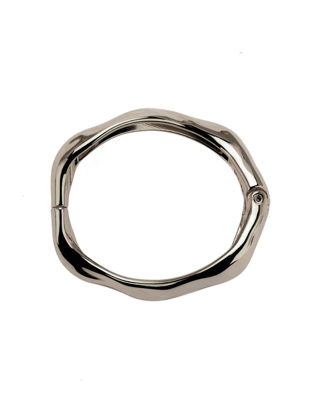 Pulseira dura organica prata