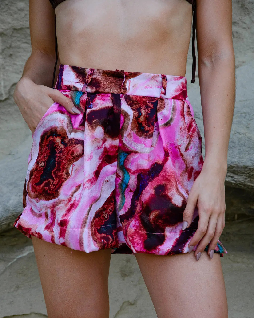 Conjunto Shorts e Camisa em Seda Touch - Rosa Mineral