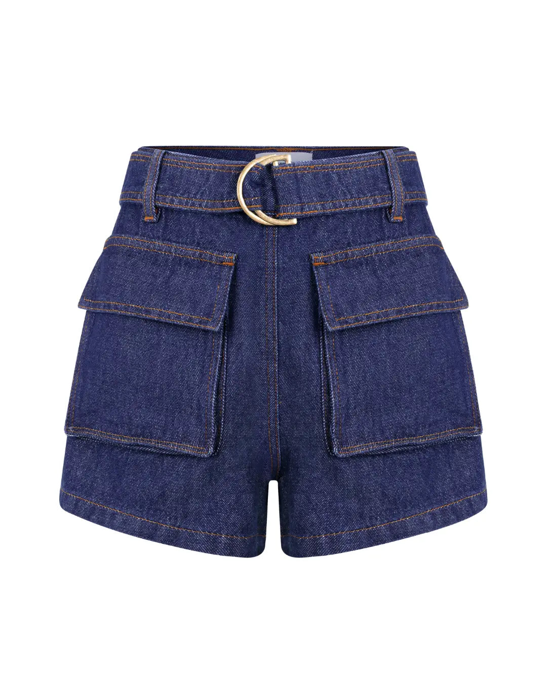 Shorts com Bolsos Frontais e Cinto e Fivela