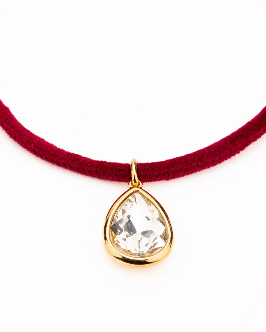 Chocker veludo bordô cristal