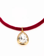 Chocker veludo bordô cristal