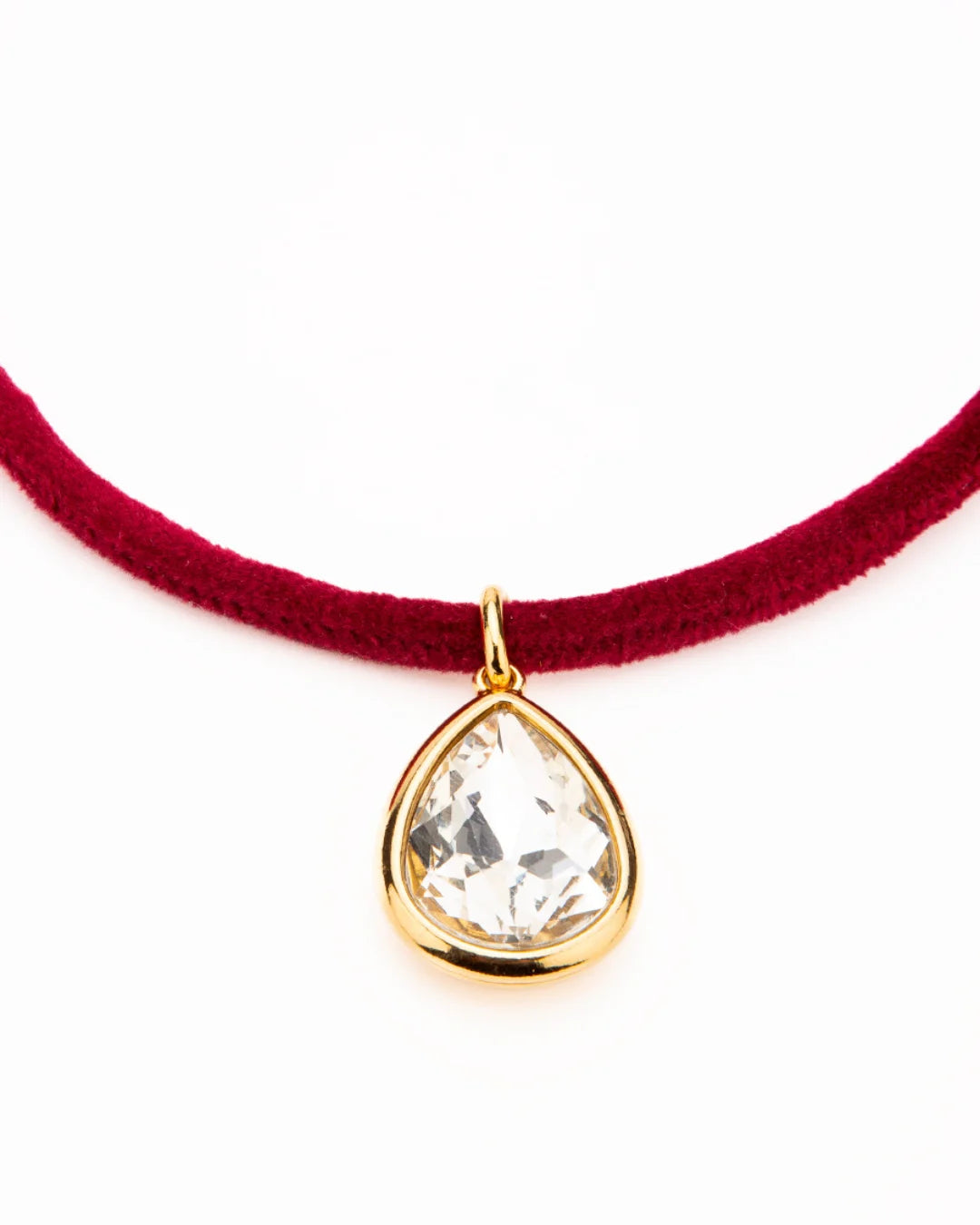 Chocker veludo bordô cristal