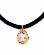 Chocker veludo preto cristal