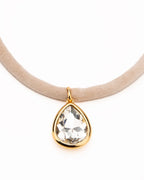 Chocker veludo branco cristal