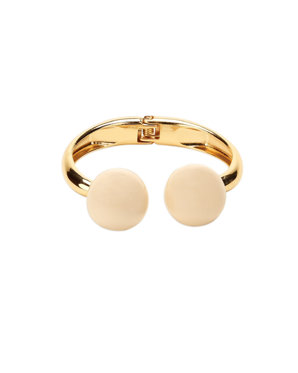 Pulseira dourada bola branca