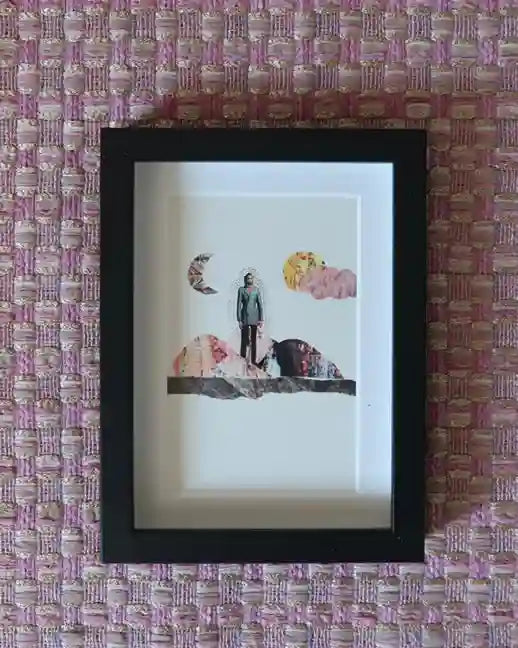 Colagem enquadrada sol - moldura verde