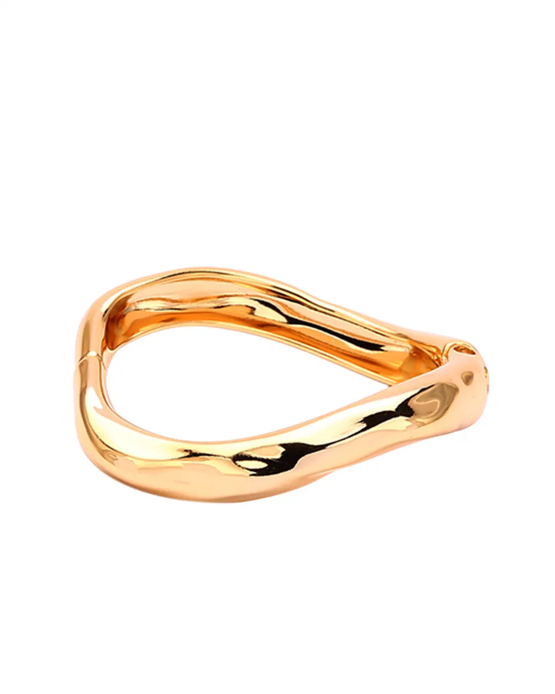 Pulseira dura orgânica dourada