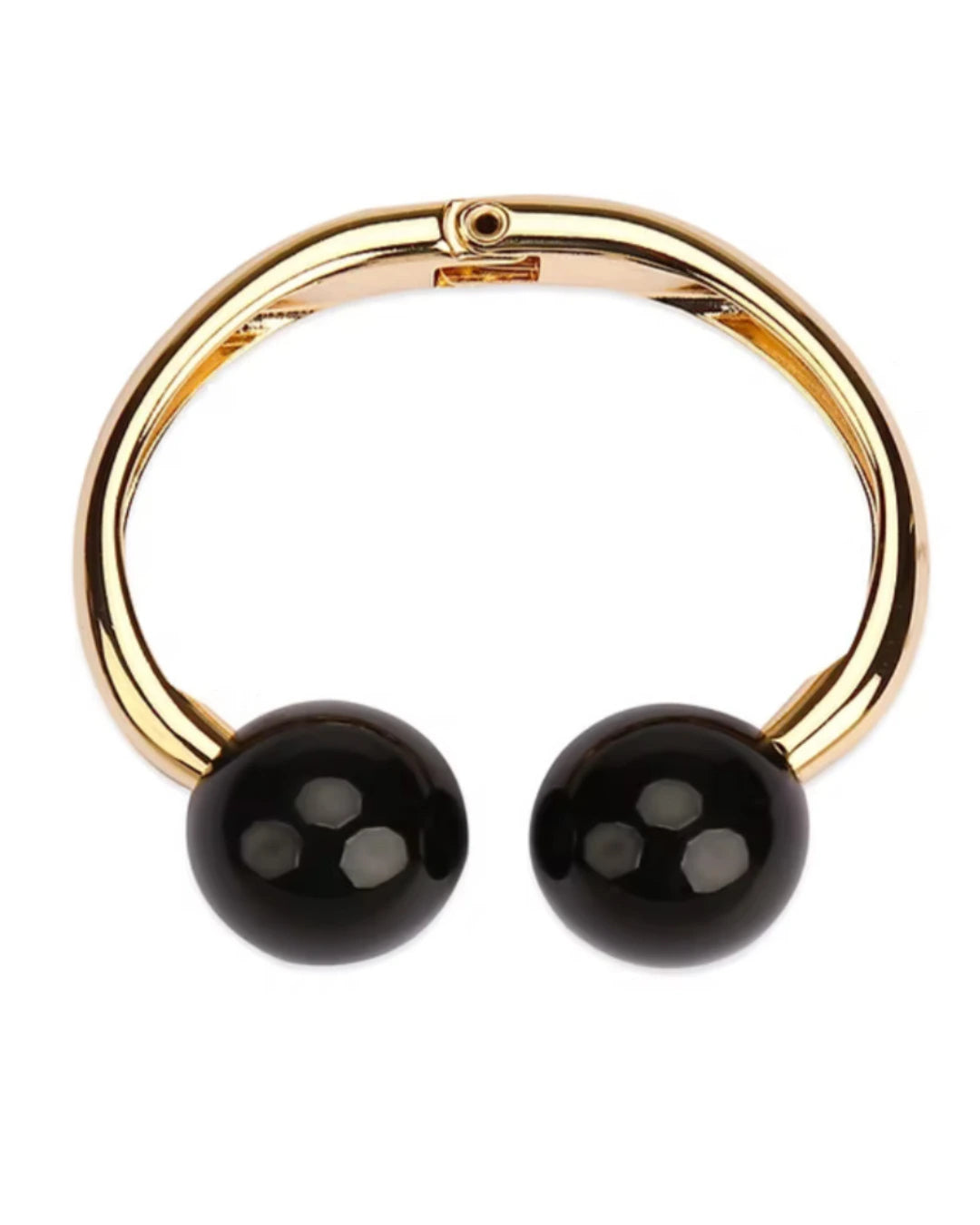 Pulseira dourada bola preta