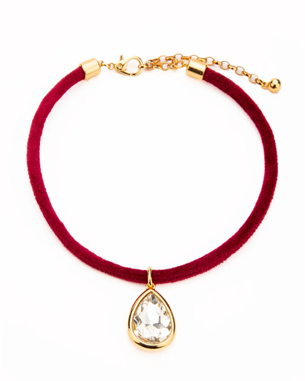 Chocker veludo bordô cristal